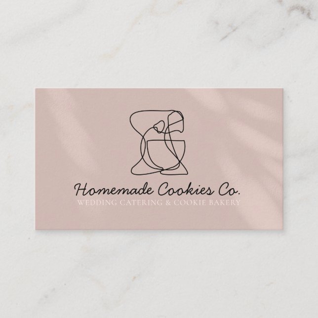 Beige Blush Homemade Food Bakery Cooker Business Card (Front)