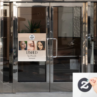 Beige Blush Lashed Minimalist Script Photo Logo