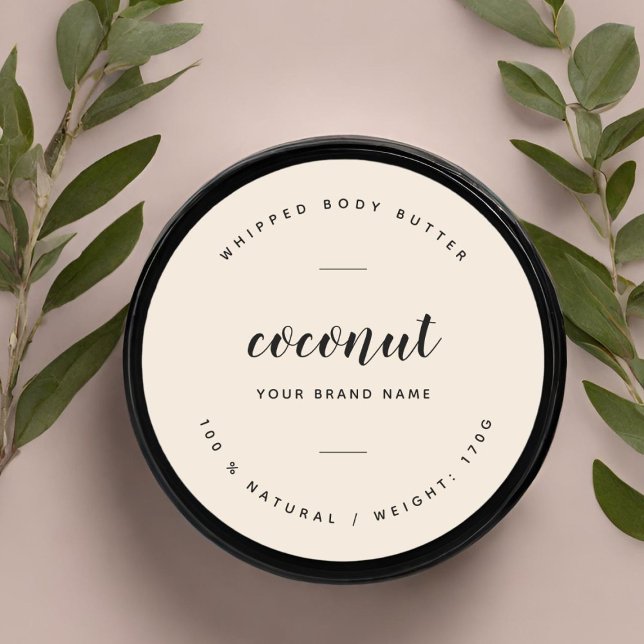 Beige body butter packaging label (Creator Uploaded)