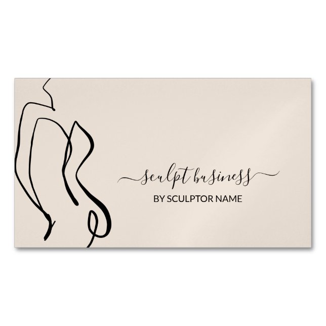 Beige Body sculpting contouring aesthetic Magnetic Business Card (Front)