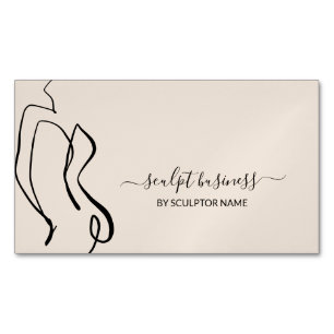 Beige Body sculpting contouring aesthetics mode Magnetic Business Card