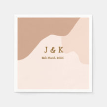 Beige boho curvy orange wedding name date