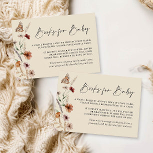 Beige Boho Fall Books for Baby Card 