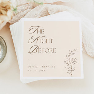 Beige Boho Night Before Rehearsal Dinner Wedding Napkin
