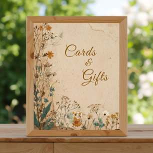 Beige Border Rustic Boho Wildflower Wedding Sign