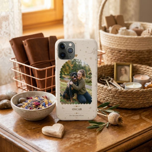 Beige Botanical Personalised Dog Photo Easy Custom Case-Mate iPhone Case