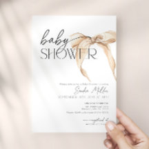 Beige Bow Coquette Baby Shower