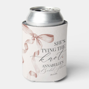 Beige Bow Tying the Knot Bridal Shower Favours Can Cooler