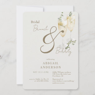 Beige Bridal Brunch & Bubbly Shower Invitation