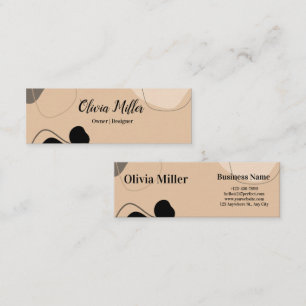 Beige Brown Abstract Boho Modern Professional Mini Business Card