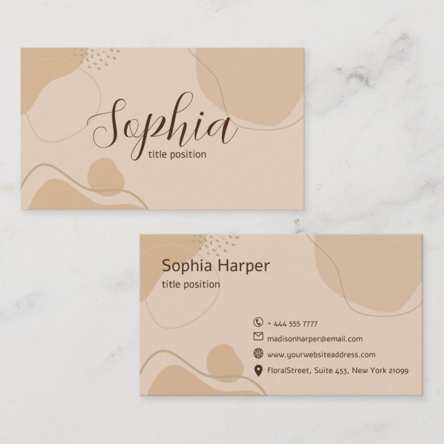 Beige & Brown Aesthetic Business Card (Front/Back)