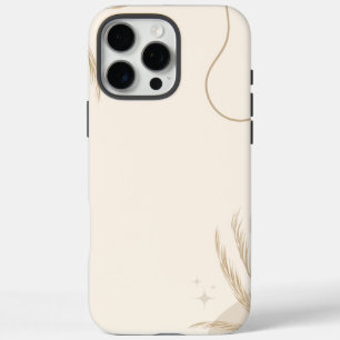 Beige Brown Aesthetic Floral Linktree Background   iPhone 16 Pro Max Case