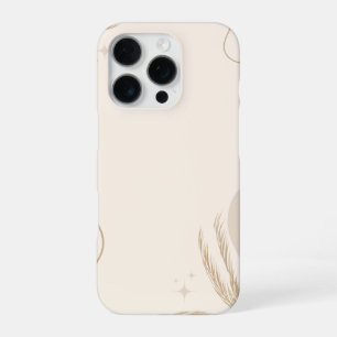 Beige Brown Aesthetic Floral Linktree Background iPhone 16 Pro Case