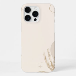 Beige Brown Aesthetic Floral Linktree Background iPhone 16 Pro Max Case
