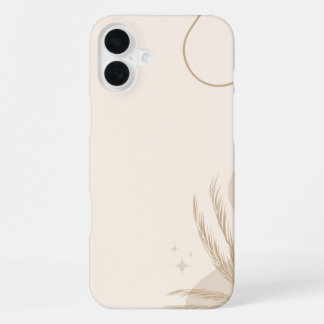 Beige Brown Aesthetic Floral Linktree Background | iPhone 16 Plus Case