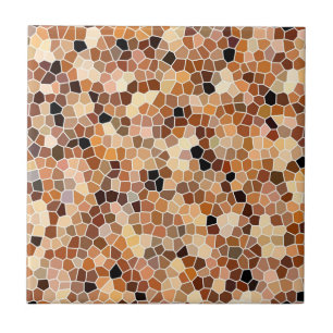 Beige , Brown and Black Honeycomb Pattern Mosaic Tile