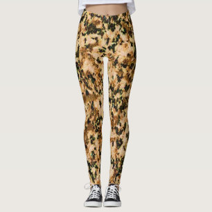 Beige Brown & Black Leggings