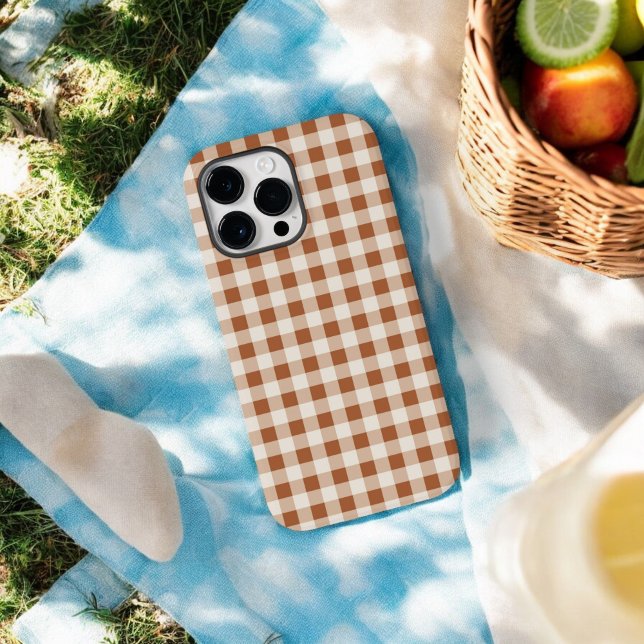 Beige Brown Buffalo Plaid Phone Case for Fall Gift (Creator Uploaded)