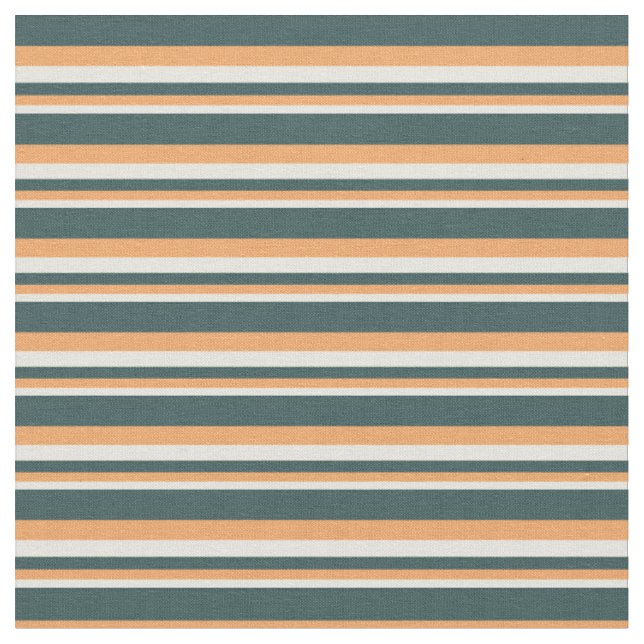 Beige, Brown & Dark Slate Grey Lines Fabric (Close Up)