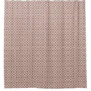 beige brown geometric pattern art deco shower curtain