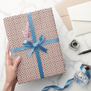 beige brown geometric pattern art deco wrapping paper