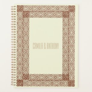 Beige Brown Islamic Geometric Two Border Wedding Planner