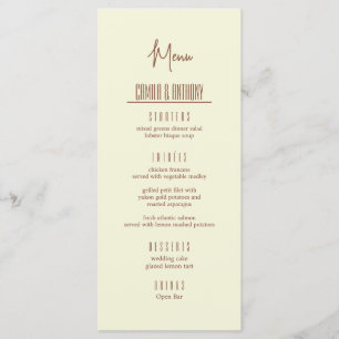 Beige Brown  Menu