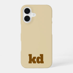 beige &brown monogram initial iPhone / iPad case