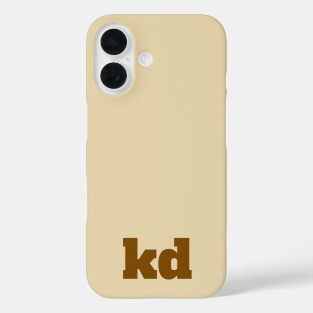 beige &brown monogram initial iPhone / iPad case (Back)