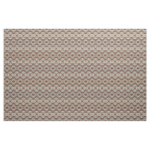 Beige Brown Olive Green Aztec Mosaic Pattern Fabric