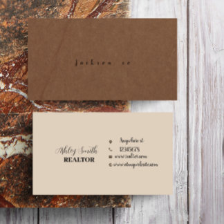 Beige brown personalised business card