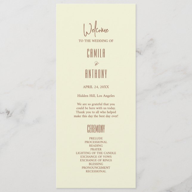 Beige Brown  Programme (Front)