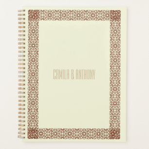Beige Brown Rustic Islamic Geometric Single Border Planner