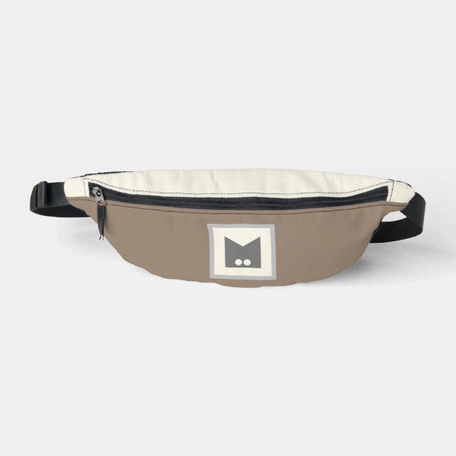 Beige brown stylish accessory belly bag (Front)