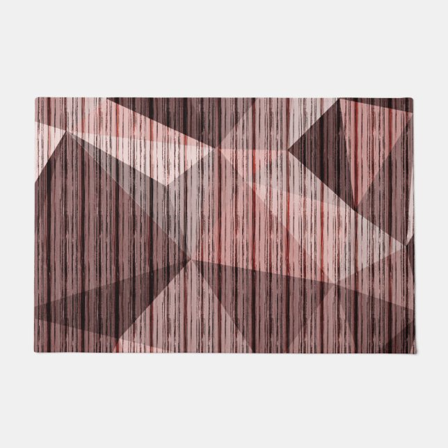 Beige, brown textured polygonal doormat (Front)