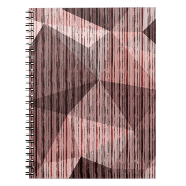Beige, brown textured polygonal notebook (Front)