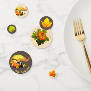 Beige & Brown Thanksgiving Table Confetti