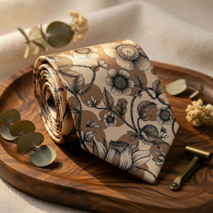 Beige Brown Tie