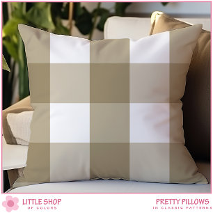 Beige Buffalo Check Cushion