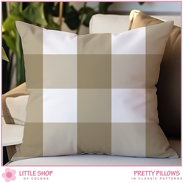 Beige Buffalo Check Cushion (Creator Uploaded)