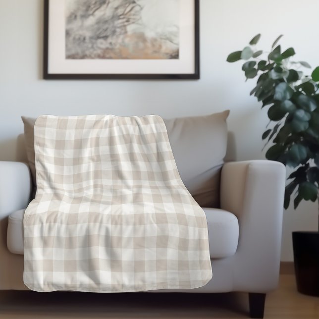 Beige Buffalo Check | Modern Farmhouse Sherpa Blanket (Creator Uploaded)