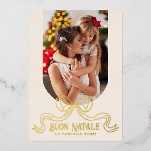 Beige Buon Natale Simple Modern Coquette Bow Photo