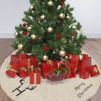 Beige burlap family monogram antlers