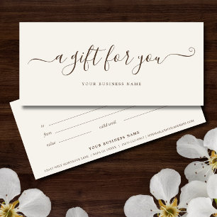 Beige Business Gift Certificate Elegant Simple
