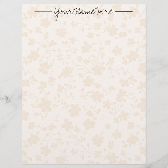 Beige Calico Personalised Custom Letterhead (Front)