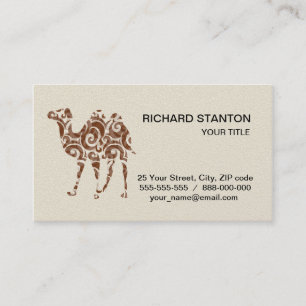Beige camel business card