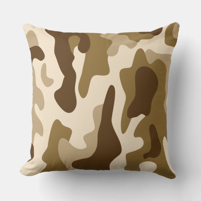 Beige camouflage pattern cushion (Front)
