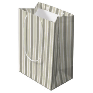 Beige candy stripes medium gift bag