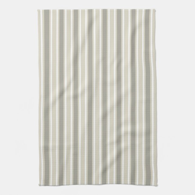 Beige candy stripes tea towel (Vertical)