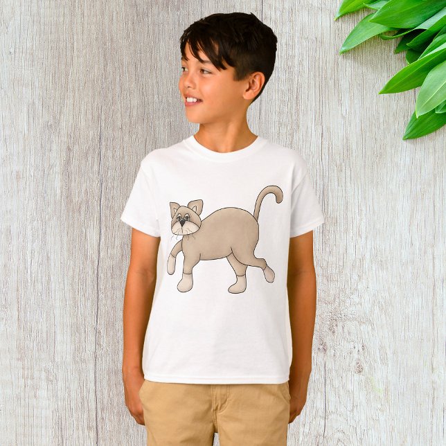 Beige Cat Drawing with Green Eyes T-Shirt (Creator Uploaded)